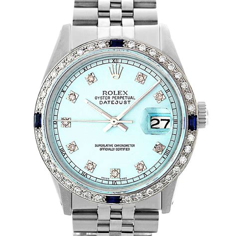 rolex watch light blue